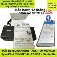 Máy in nhiệt bluetooth AYIN 480BT in đơn sàn TMĐT khổ A6,A7,in hoá đơn, in mã vận đơn,mã vạch