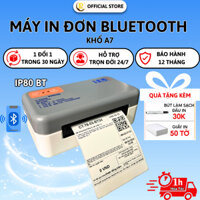 Máy in nhiệt bluetooth IP 80 BT (Khổ A7) máy in đơn hàng sàn TMĐT, tem, mã vận đơn, mã vạch, logo. ( BH 12 tháng )
