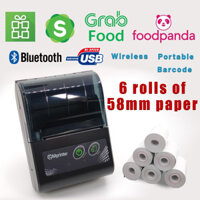 Máy in nhiệt cầm tay Máy in hóa đơn 58mm cầm tay cho các cửa hàng bán lẻ Nhà hàng Nhà máy Hậu cần