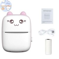 Máy in nhiệt cầm tay Mini Metertryred Hình mèo Nhẹ Nhãn ảnh không dây Ghi nhớ Câu hỏi sai Máy in VN