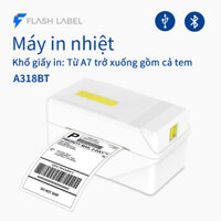 Máy In Nhiệt FlashLabel Thermal Label Printer A318 phiên bản thường Blutooth In Khổ A7 In Đơn Hàng, Phiếu Gửi, Barcode