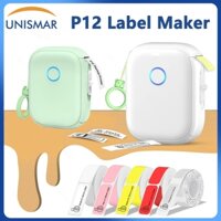 Máy In Nhiệt Không Mực P12 Máy In Nhãn Di Động Bluetooth Không Dây Mini Miếng Dán Máy In Có Máy Cắt DIY Mã Vạch Tên Giá Thẻ Maker Marklife