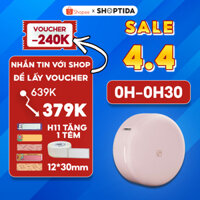 Máy in nhiệt mini H11 Shoptida kết nối bluetooth, thiết kế hình hộp phấn hồng nhỏ gọn có kèm tem nhãn