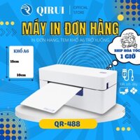 Máy in nhiệt QIRUI chính hãng QR-488 khổ A6(100mmx150mm) In Đơn Hàng Shopee, Tem, Mã Vạch, Dùng Giấy In Nhiệt Tự Dính