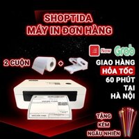 Máy in nhiệt Shoptida SP46 in đơn hàng TMĐT kèm khay và 2 cuộn tem nhiệt decal 35x22mm in tem barcode, minicode