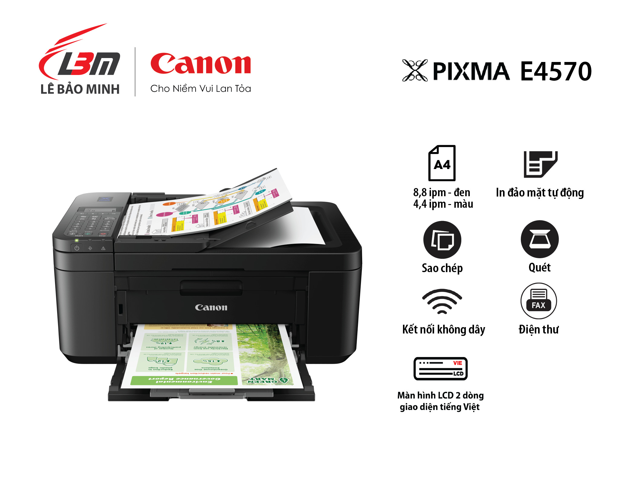 Máy in phun Canon Pixma E4570 đa chức năng có Fax
