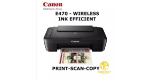 Máy in phun màu đa chức năng không dây Canon PIXMA E470