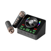 Máy karaoke Bộ micro và loa không dây mini KTV với 2 micrô hiệu ứng ánh sáng RGB Quà Tặng mic cầm tay cho sinh nhật gia đình tiệc tùng ngoài trời Trọng lượng nhẹ di động kép
