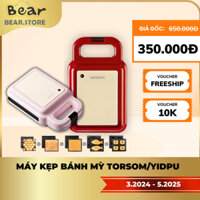 Máy Kẹp Bánh Mì Torsom/Yidpu, Làm Bánh Waffle, Sandwich, Máy Nướng Bánh Máy Làm Bánh Cho Bé