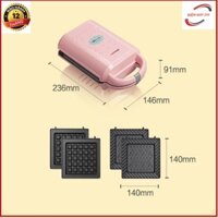 Máy kẹp nướng bánh mỳ sandwich - Bánh Waffle 2 IN 1 chính hãng Bear DBC-P06N2 cao cấp