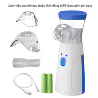 Máy Khí Dung Xông Mũi Họng Cầm Tay Giúp Vệ Sinh Mũi, Máy Xông Mũi Họng Nebulizer Cao Cấp Cho Bé