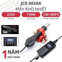Máy khò Nhiệt JCD 8858A 750W Hot Air Gun có màn hình số hiển thị điều chỉnh nhiệt độ - Với giá đỡ ổn định