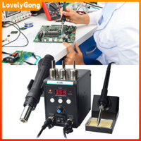 Máy khò nhiệt mỏ hàn thiếc 8586 780W,máy khò trạm hàn điện  2 trong 1,trạm hàn điều chỉnh nhiệt độ có OLED hiển thị