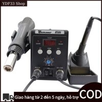 Máy khò nhiệt mỏ hàn thiếc 8586 780W,máy khò trạm hàn điện  2 trong 1,trạm hàn điều chỉnh nhiệt độ có OLED hiển thị