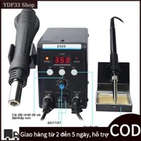 máy khò nhiệt mỏ hàn thiếc 8586,mỏ hàn điện tử 2 trong 1-máy khò nhiệt mini và trạm hàn thiếc Có Led Hiể Trạm hàn khò