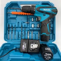 Máy khoan bắn vít pin MKT 12V 2 cấp độ, 100% lõi đồng - Máy khoan bắt vít dùng pin tặng bộ phụ kiện