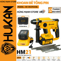 Máy khoan bê tông 4 chức năng HUKAN - HK-RH2900BL - Khoan bê tông pin không chổi than - ruột đồng 100%