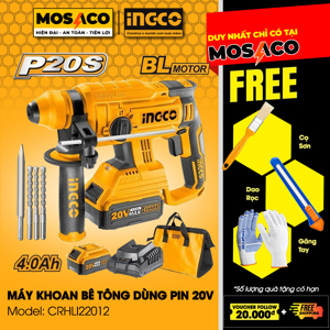 Máy khoan bê tông dùng pin Ingco CRHLI22012