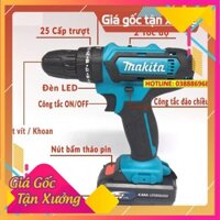 Máy khoan bê tông dùng pin, Máy khoan bê tông búa MAKITA 24V TẶNG BỘ MŨI KHOAN - 1 PIN