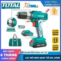 Máy khoan búa 12v Total TIDLI1222, lực mô men quay tối đa 25nm, lực búa tối đa 0-5500/0-20000bpm [CHÍNH HÃNG][XTOOLS]