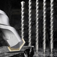 Máy khoan búa điện tác động mở rộng Bit-Through Wall Hai hố Hai rãnh / chuôi tròn Bốn hố Vuông Shank-Concrete Xi măng Khoan tường-Diameter 10-28MM- Mũi khoan bền hiệu quả cao X8RY