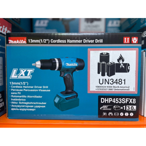 Máy khoan búa và vặn vít dùng pin Makita DHP453SFX8