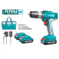 Máy khoan búa vặn vít Mũi khoan 10mm dùng pin 12V Total TIDLI1222 Kèm 2 pin và túi xách dụng cụ