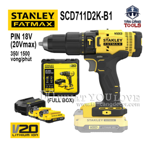 Máy khoan cầm tay 20V 50Nm STANLEY SCD711D2K-B1