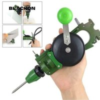Máy khoan cầm tay BLACKON, Tích hợp đục lỗ quay tay 3 trong 1, Máy khoan tay quay cầm tay không dây nhỏ đa chức năng di động