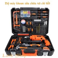 Máy Khoan Cầm Tay Tường, Sắt, Gỗ Công Suất Lớn - Bộ Dụng Cụ Máy Khoan Đa Năng 48 Món VT122