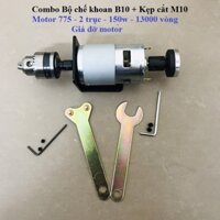 Máy khoan cắt mini motor 775 hai đầu trục 150w siêu khỏe