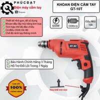 Máy khoan điện cầm tay mini GT10AS đầu 10ly chính hãng, Máy bắt vít công suất 620w, lõi đồng 100%, máy khoan điện mini