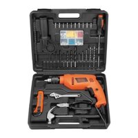 Máy khoan động lực 550W - 13mm Black+Decker + SET VALI 100 chi tiết - HD555KMPR-B1