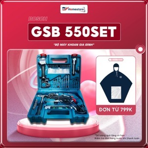 Máy khoan động lực Bosch GSB 550 set 100 món