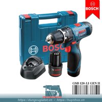 Máy khoan động lực dùng pin 12V Bosch GSB 120-LI GEN II (2 Pin 2.0Ah, Sạc GAL1210CV, valy nhựa)