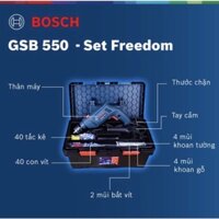 MÁY KHOAN ĐỘNG LỰC GSB 550 BOSCH SET HỘP CÔNG CỤ 90MÓN