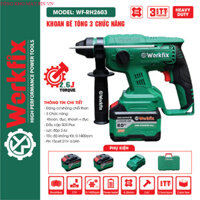 Máy khoan đục bê tông pi.m, WORKFIX RH2603, Động cơ Không chổi than, Lực đập 2.6J kho máy giá rẻ