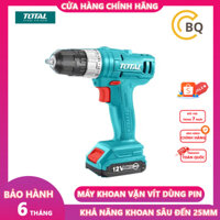 Máy khoan dùng pin 12V Total TDLI1221 khả năng khoan sâu đến 25mm máy khoan cầm tay nhỏ gọn