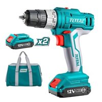 Máy khoan dùng pin sạc 12V TOTAL TDLI1222 Tốc độ không tải :0-350/0-1350/min, Lực mô men quay tối đa 25NM