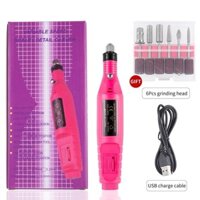 Máy khoan móng tay điện Bộ cắm USB với 6 mũi khoan móng tay Dụng cụ đánh bóng tập tin móng tay cho nghệ thuật làm móng