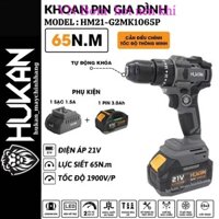 Máy Khoan pi.m Hukan HM21-G2MK1065P, Khoan 3 Chức Năng, Đầu Kẹp 10mm, Chân pi.m Phổ Thông, VN bơm  hơi nén khí