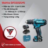 Máy khoan PIN 12V Makita DF331DSYE