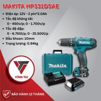 Máy khoan PIN 12V Makita HP331DSAE