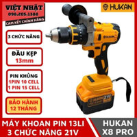 Máy khoan pin 13 ly HUKAN X8 PRO 21V tặng kèm túi đựng trang bị pin chống cháy