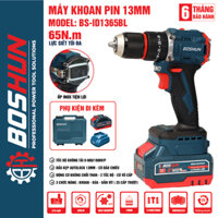 Máy Khoan Pin 13MM Boshun 65N.m Không Chổi Than - Máy Khoan Điện Cầm Tay Chuyên Nghiệp Đa Năng Pin 21V Kèm Phụ Kiện