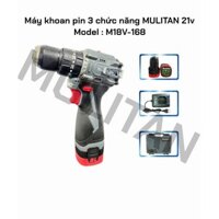 Máy Khoan Pin 16,8v MULITAN Đầu Kẹp 10mm (Bao Gồm 2 Pin + 1 Sạc) Động Cơ Không Chổi Than