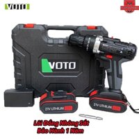 Máy Khoan Pin 21V VOTO 3 Chức Năng Có Búa Chân Pin 18mm,2 Pin,Hộp Nhựa,Bảo Hành 1 Năm - Sản phẩm mới 100%, sử dụng Nhông