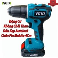 Máy Khoan Pin 21V VOTO Động Cơ Không Chổi Than Đầu Kẹp Autolock Chân Pin Makita