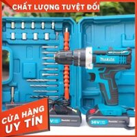 Máy Khoan Pin 36V 3 chức năng có búa - Tặng Kèm 24 Chi Tiết Gồm Các Mũi Khoan + Mũi Bắt Vít