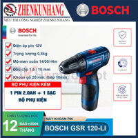 Máy khoan pin Bosch GSR 120-LI GEN II (1 pin + phụ kiện)